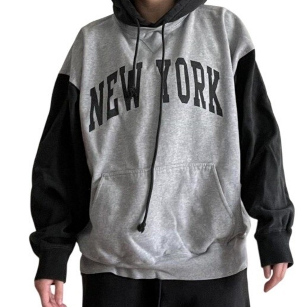 J.Galt New‎ York Graphic Hoodie OS Skater Streetwear Lounge Oversized Pullover